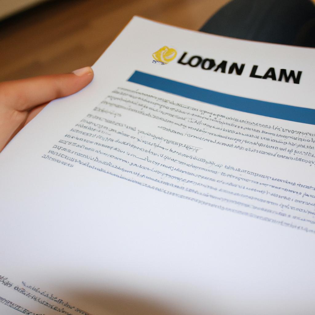 Person holding a loan application